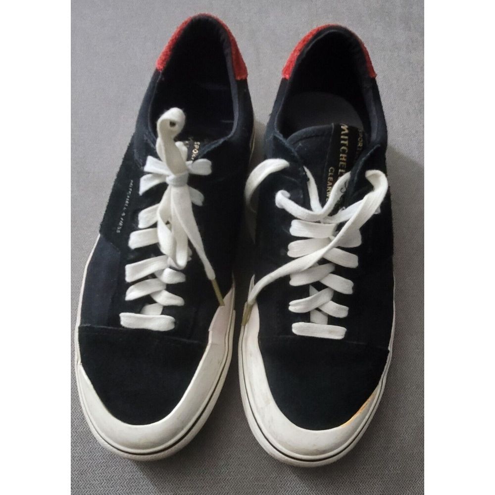 Mitchell & Ness Men's Clearweather Black Red Suede Sneaker Shoes Size 9 | W 10.5